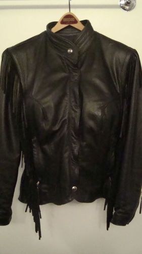 Womans harley davidson fringed leather coat size m