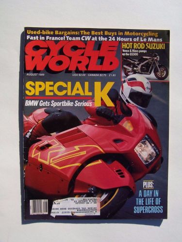 Cycle world magazine august 1989 cw suzuki bmw triumph honda kawasaki yamaha
