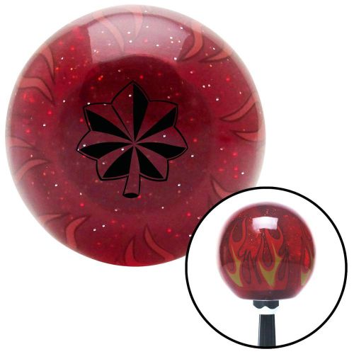 Black major and lieutenant colonel red flame metal flake shift knob m16 x 1.5