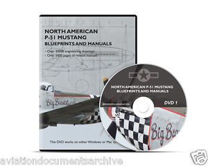 North American P-51 Mustang Blueprints and Manuals CD/DVD- Free Shipping, US $99.99, image 2