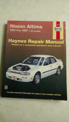 1993-1997 nissan altima all models  automotive repair manual   haynes #72015