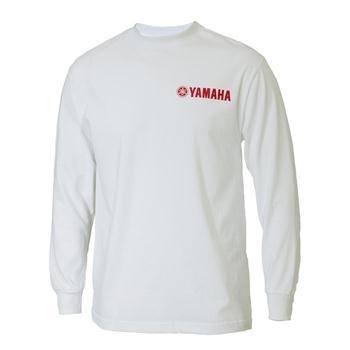 New yamaha red logo long sleeve t-shirt tee white large l crp-11lrl-wh-lg