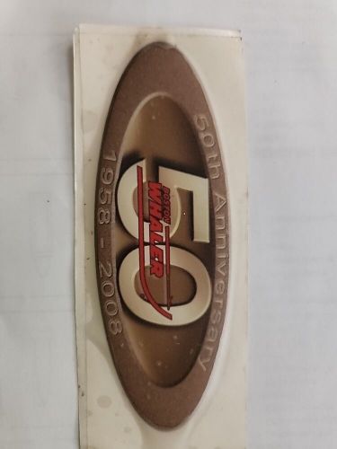 Boston whaler classic 3d oval sticker oem 2"x5.75" 50th anniversary decal label