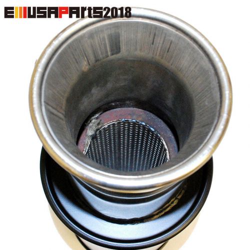 Universal 2" euro style exhaust muffler round-shaped black power coated n1