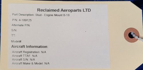 BEECHCRAFT STUD - ENGINE MOUNT B-18 P/N: 4-189125, C $50.00, image 2