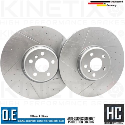 FOR BMW 840i M SPORT DIMPLED GROOVED FRONT BRAKE DISCS TEXTAR PADS SENSOR 374mm, US $, image 9