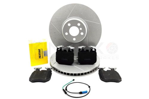 FOR BMW 840i M SPORT DIMPLED GROOVED FRONT BRAKE DISCS TEXTAR PADS SENSOR 374mm, US $, image 12