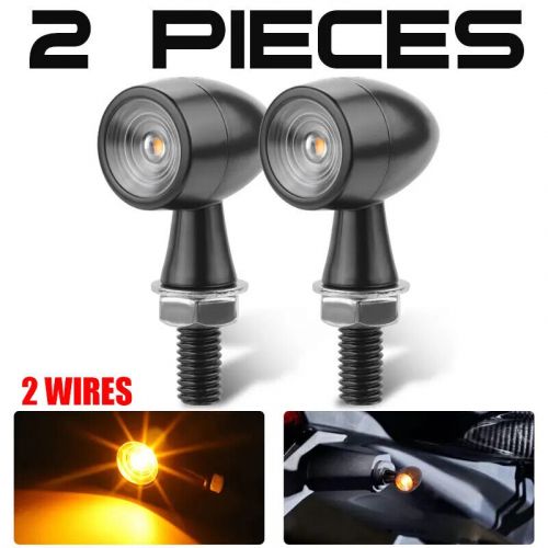2pcs motorcycle led bullet mini turn signal light blinker for bobber cafe racer