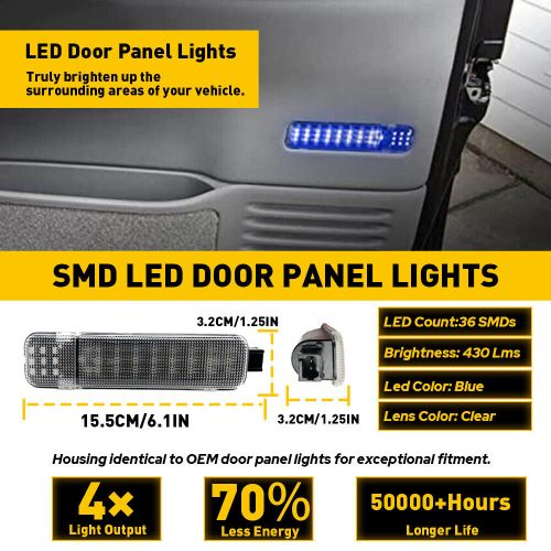 Interior Door Light Panel Courtesy Blue For Chevrolet 97-07 Cadillac Hummer EAH, US $15.99, image 10