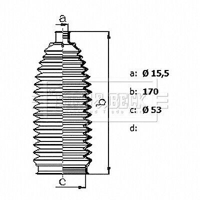 Steering rack boot bsg3484 borg &amp; beck gaiter bellow 77366697 quality guaranteed