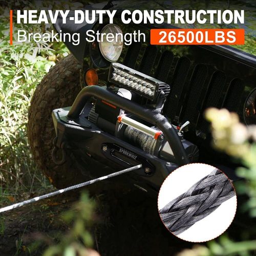 3/8"x100ft 26500LBS Synthetic Winch Rope Winch Line Cable & Winch Hook for ATV, US $98.99, image 2