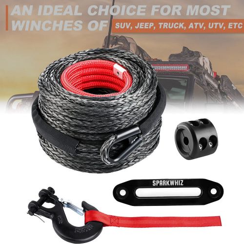 3/8"x100ft 26500LBS Synthetic Winch Rope Winch Line Cable & Winch Hook for ATV, US $98.99, image 5