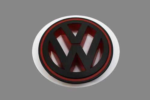 Vw jetta mk5 2.5 euro style matte black & red front grille emblem badge