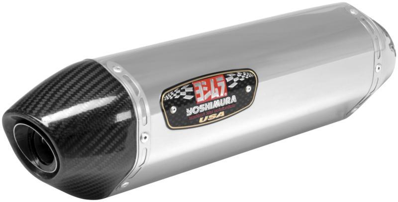 Yoshimura r77 dual slip-on (epa version) - ss mufflers - cf end caps 13140e0520