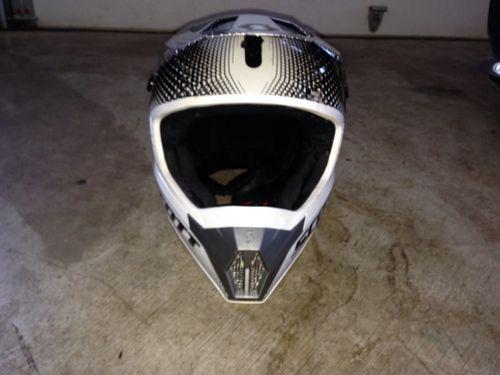 White and black scott racing helmet