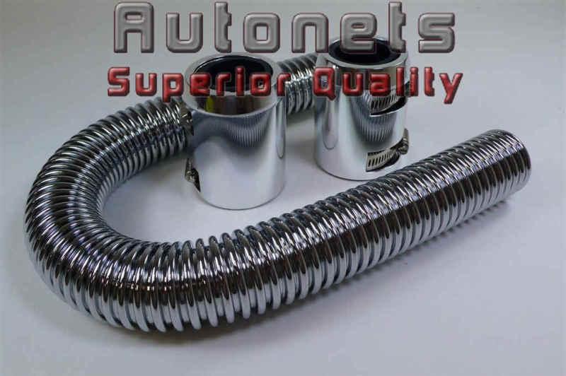 Sell 12" Chromed Stainless Steel Radiator Hose Kit Chrome End Cap