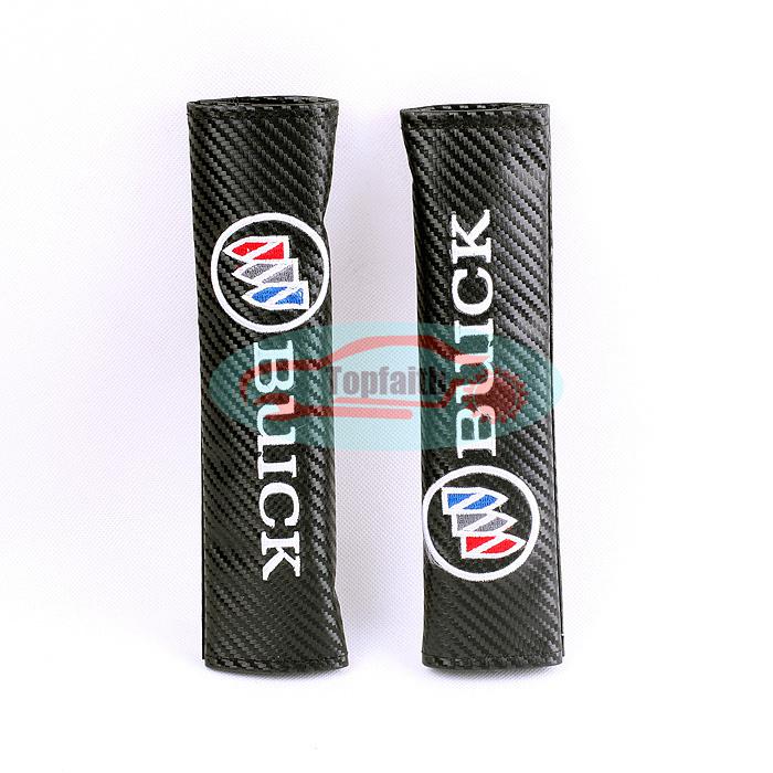 2pcs carbon fiber embroidery seat belt shoulder pad cushions cover for buick