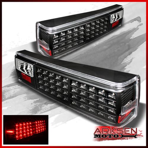 Rare full red led 1987-1993 mustang gt lx svt 2dr coupe black tail lights lamps
