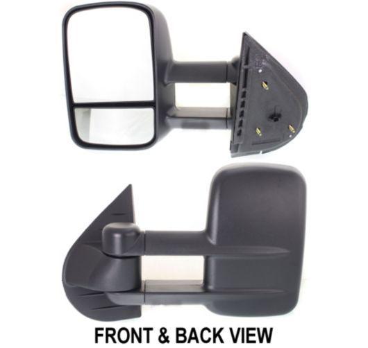 07-12 silverado sierra truck black manual towing side view mirror driver left lh
