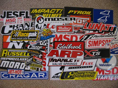 200 new race car decals stickers----nascar, nhra, chevy, ford, mopar