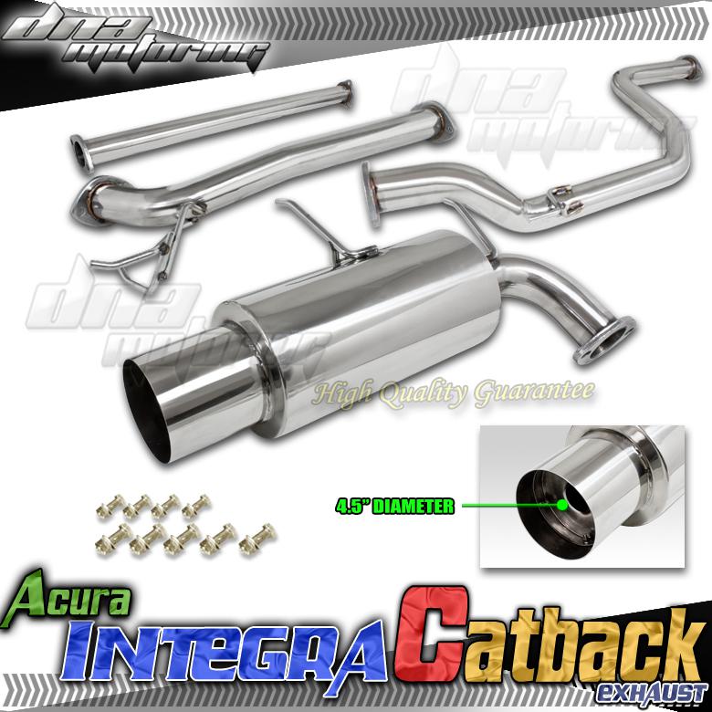 90-93 acura integra gr/rs racing catback exhaust system 4.5"tip muffler cat back