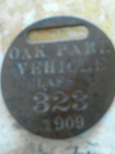 Vintage vehicle license plate