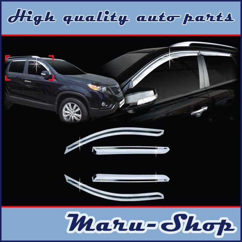 Buy Chrome Door Window Vent Visor Deflector for 11 Kia Sorento in