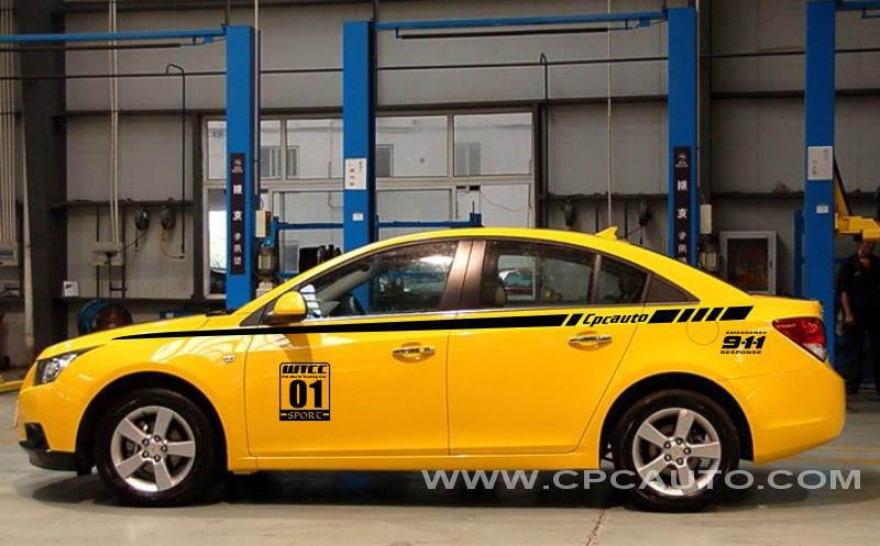 Car vinyl decal side body stickers wrc 911 for chevrolet cruze #36