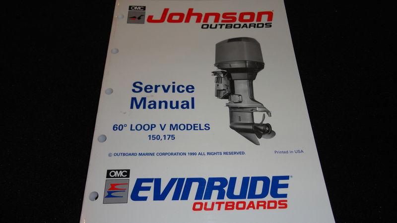1991 johnson evinrude outboards service manual 60 degree loop 150,175 #507950