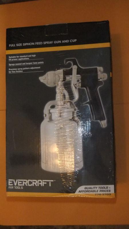 Air tools paint spray gun napa evercraft full size siphon feed gun and cup "new"