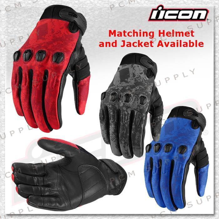 Icon sub etched street glove blue sm