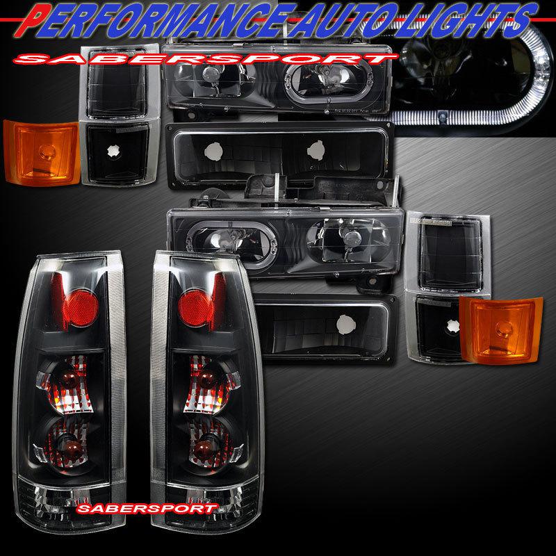 Buy 19941998 CHEVY C10 CK FULL SIZE BLACK HALO HEADLIGHTS COMBO SET+