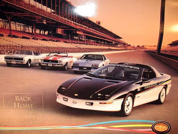 Chevry camaro indianapolis 500 speedway ss rs z28 2 sided ad poster print art 