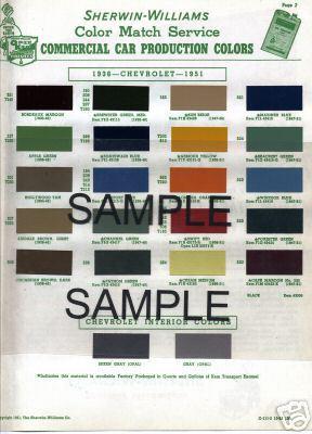 1948 1949 1950 1951 1952 1953 studebaker trucks paint chips sw5