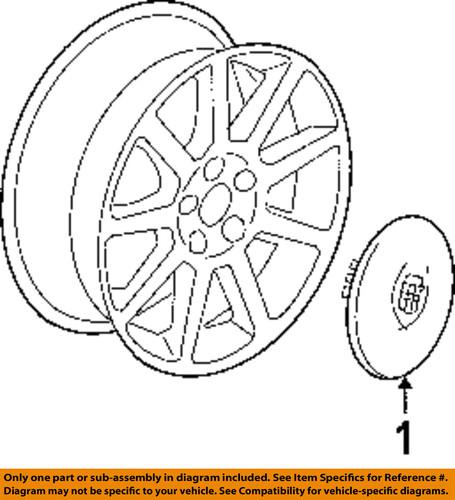 Cadillac gm oem 9597185 wheels-center cap