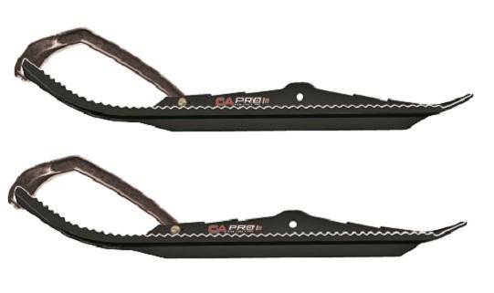 Pair of black c&a pro boondocking xtreme 7 1/4 snowmobile skis w/black c&a loops