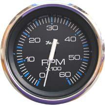 Faria chesapeake series stainless steel 4" tachometer: 6000 rpm i/o black 33710