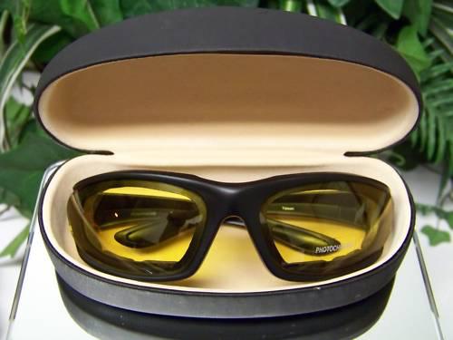 Yellow to smoke transition lens motorcycle sunglasses!!