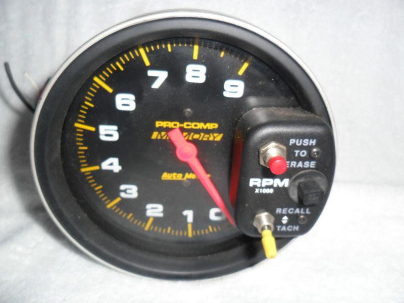 Autometer tachometer 6809 memory nice condition 0-9000 rpm excellent condition!