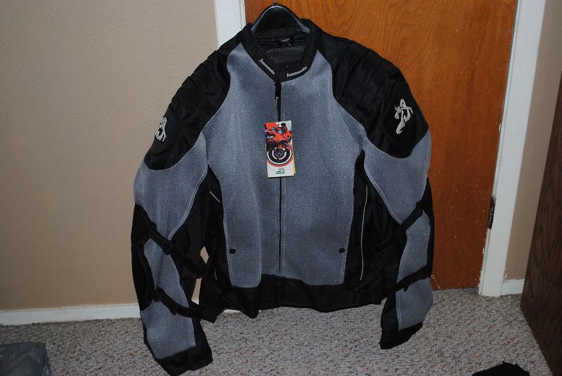 Komodo grey mesh armored motocycle jacket xxl new!