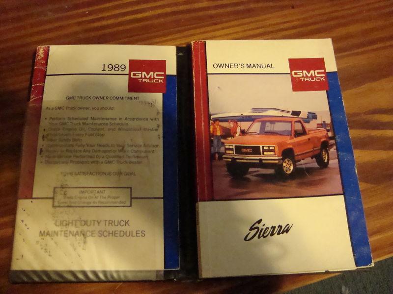 Gmc owners manual pickup truck chevy chevrolet 1989 1988 88 89 book paper guide 