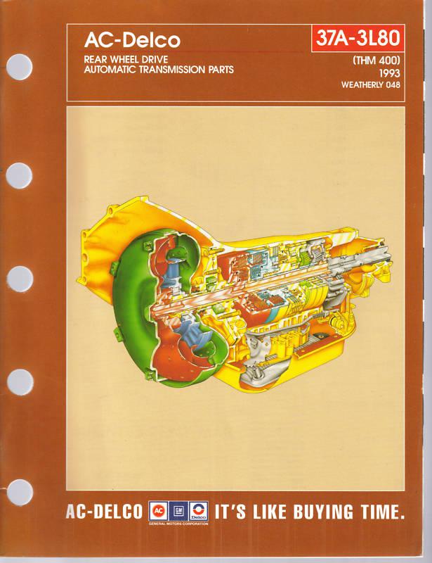 Buy 1993 AC Delco RWD Transmission Parts Catalog Book Original