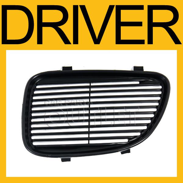 96 97 98 pontiac grand am se front bumper driver side grille matte black plastic