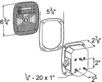 Grote 53792 - Ford* Stop/Tail/Turn Box Lamp - Left Hand, US $31.86, image 2