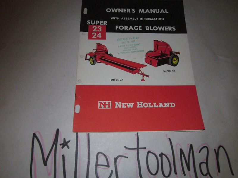 New holland forage blowers super 23 & 24 owner's manual