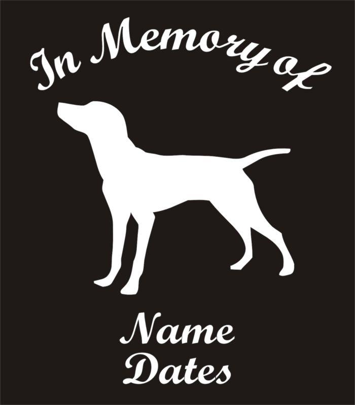 In memory of quail pheasant hunting dog labrador pointer vinyl decal sticker