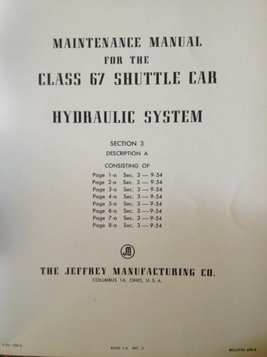 Maintenance Manual For The Jeffrey Class 67 Shuttle Car, US $279.00, image 6