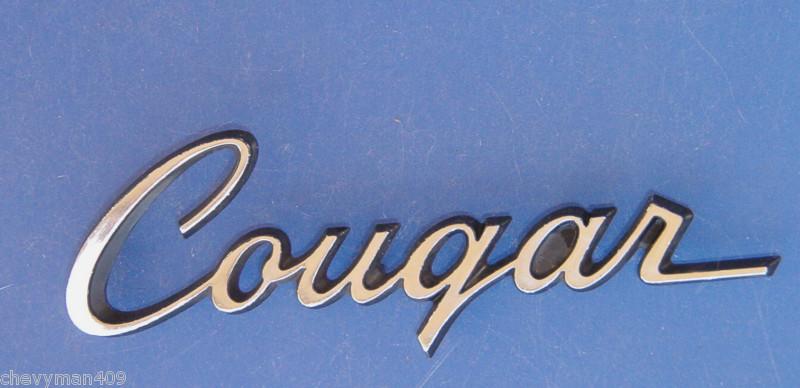 Mercury cougar script emblem metal ford oem badge 77 78 new nos chrome vtg