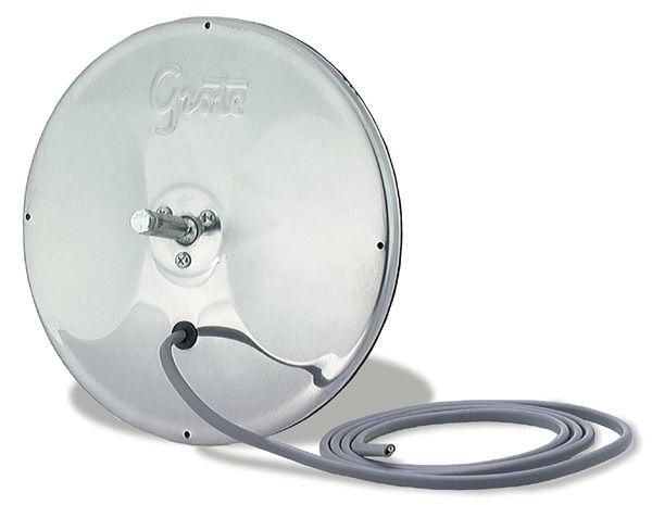 Grote 12283 -  8" round convex mirror with center-mount ball-stud heated mirror