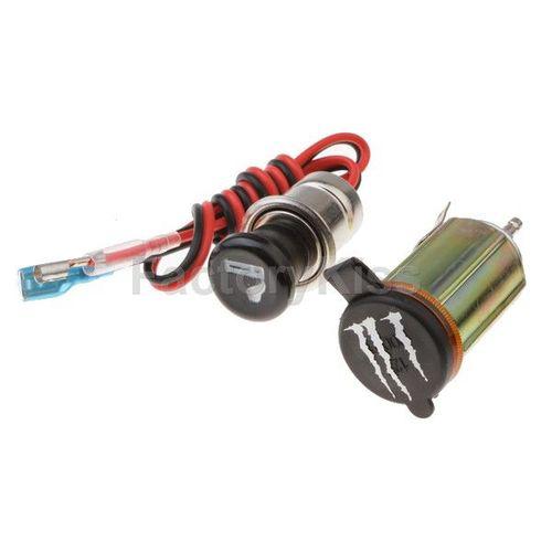 Cigarette lighter 12v socket w/ cap & connectors for auto car motorcycle truck